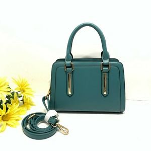 La Terre Women Teal Shoulder Bag Handbag Crossbody Lead Safe Vegan Approved NWT